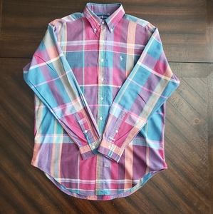 Ralph Lauren Polo mens button up long sleeved plaid shirt size Large